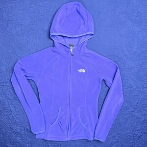 The North Face Polartec Fleece Hoodie Women XS Purple Full Zip Raglan Sleeve